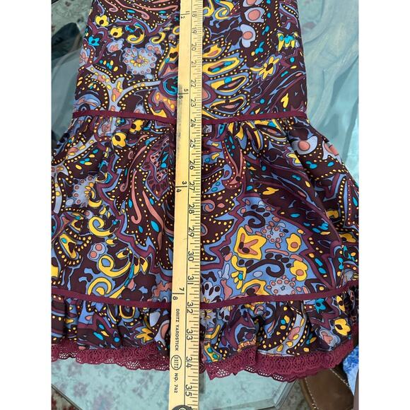 Vintage Betsey Johnson Women's Paisley Print 100% Silk Y2K 90s 2000s Size 4 - Picture 11 of 11